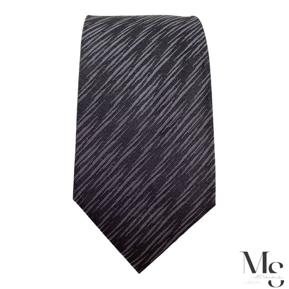ZEGNA Current Black & Gray Abstract Art Luxury Silk Tie Italy W: 3" EX COND - Picture 3 of 6
